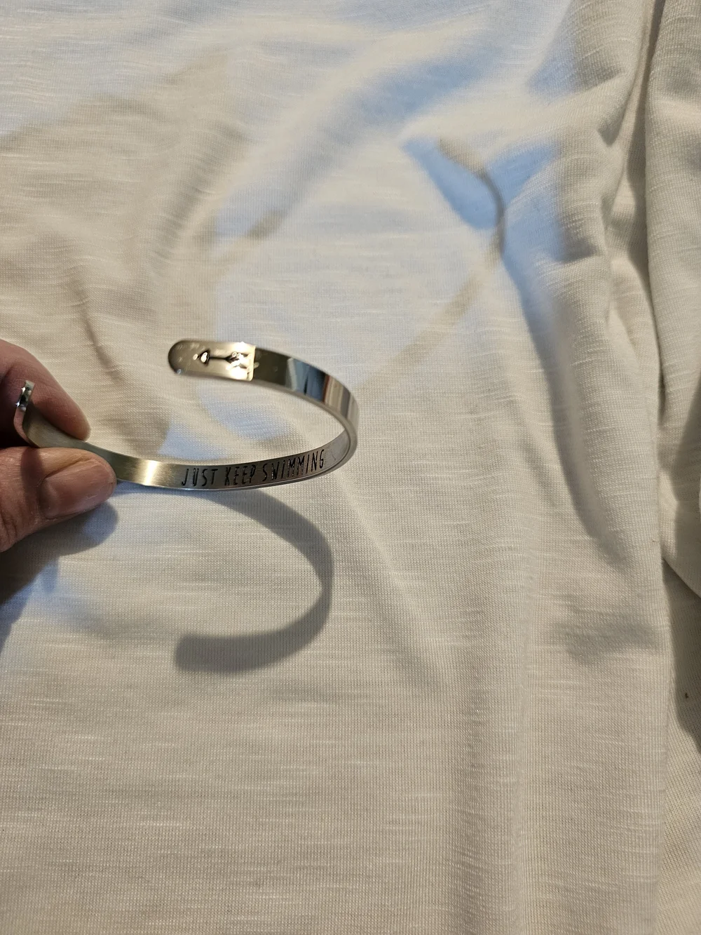 Open Cuff Bracelet in Silver-Tone Metal
